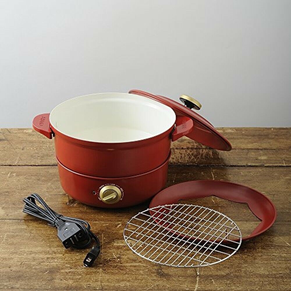 BRUNO Grill Pot Red BOE029-RD - Fresh Stock Dated February 2026