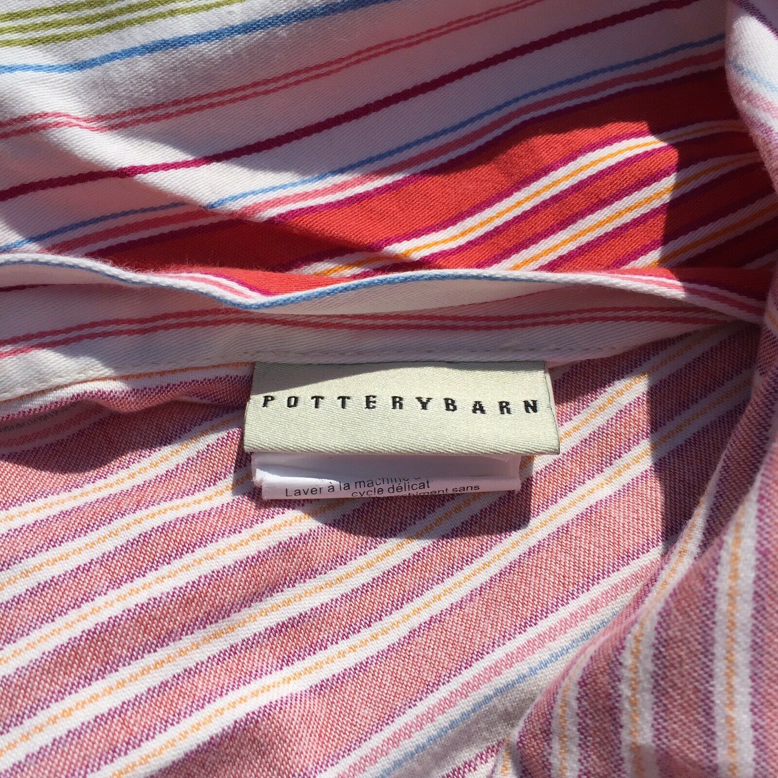 Euro Pillow Sham Pottery Barn 100% Cotton Classic Nautical Ticking Stripe - Fresh Stock Dated February 2026