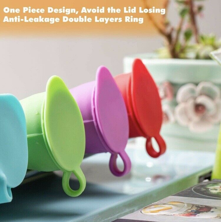 CyvenSmart Silicone Ice Pop Molds for Kids with Lids, 4 Pieces - Fresh Stock Dated February 2026