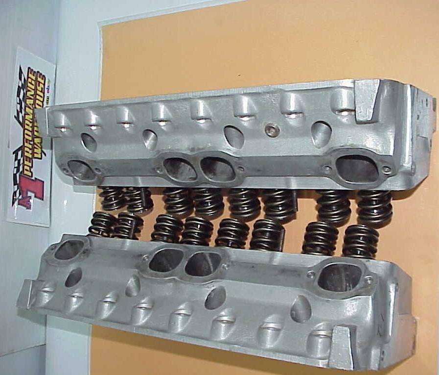 2 GM 18° Chevy Ported Aluminum Heads & Titanium Valves & Springs #10134363 - Fresh Stock Dated February 2026