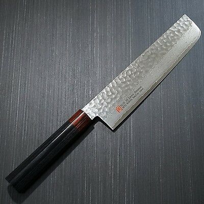 Japanese SETO ISEYA Hammered Damascus VG10 Nakiri Kitchen Knife 180mm Japan I-6 - Fresh Stock Dated December 2025