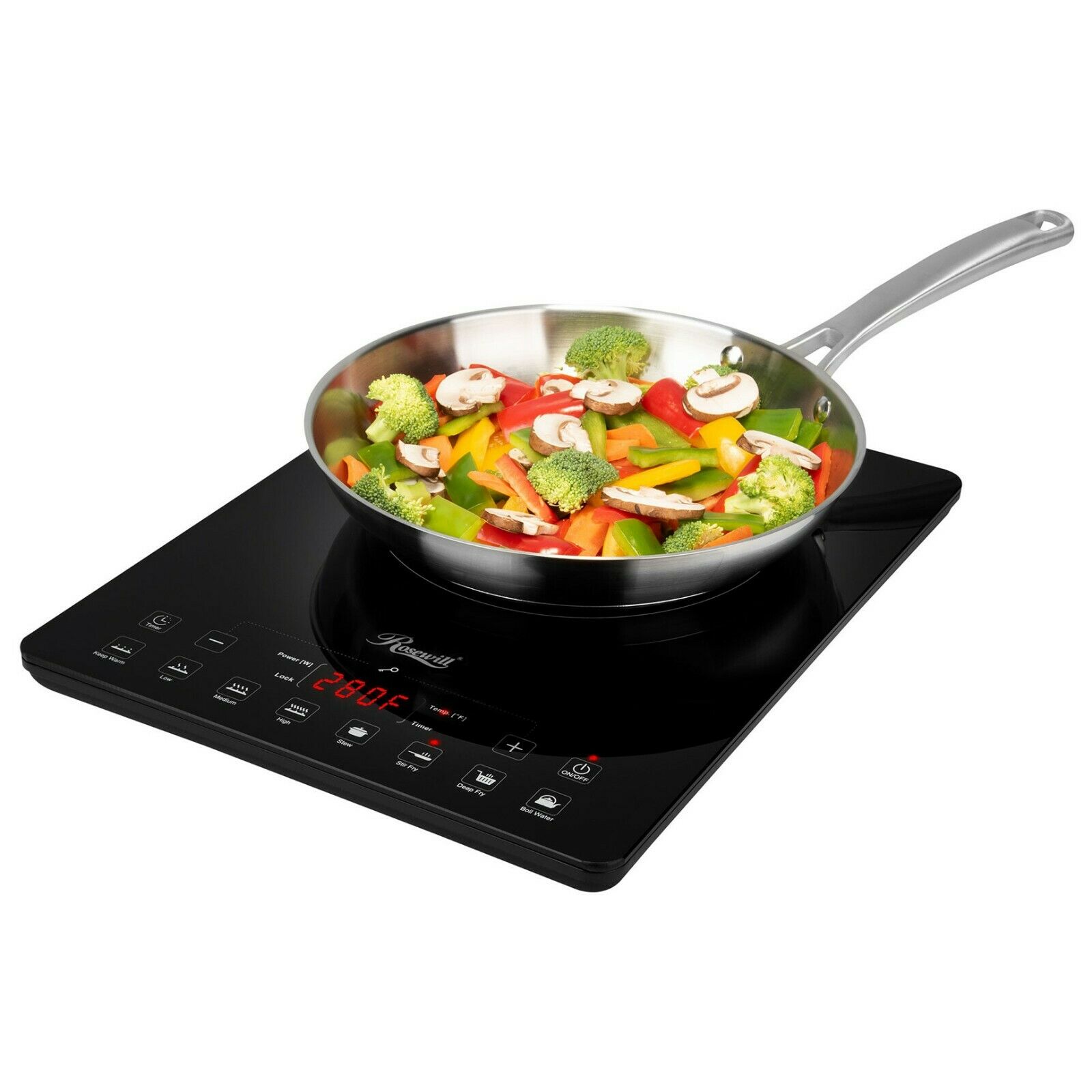 1500W Portable Induction Cooktop Countertop Burner with 15 Temp and Power Levels - Fresh Stock Dated December 2025