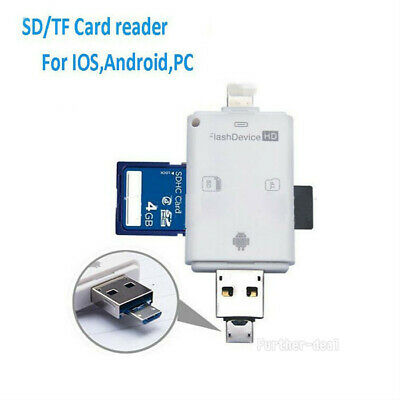 USB Flash Drive SD TF Card Reader Adapter For iPhone Xs Xr X 8 7 7s 6s Plus iPad - Fresh Stock Dated December 2025