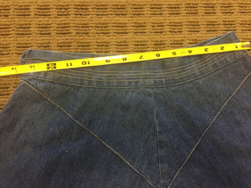 Vintage 1970s Denim Blue Jean Flare Skirt Hippy Boho Prairie Classic SM - Fresh Stock Dated March 2026