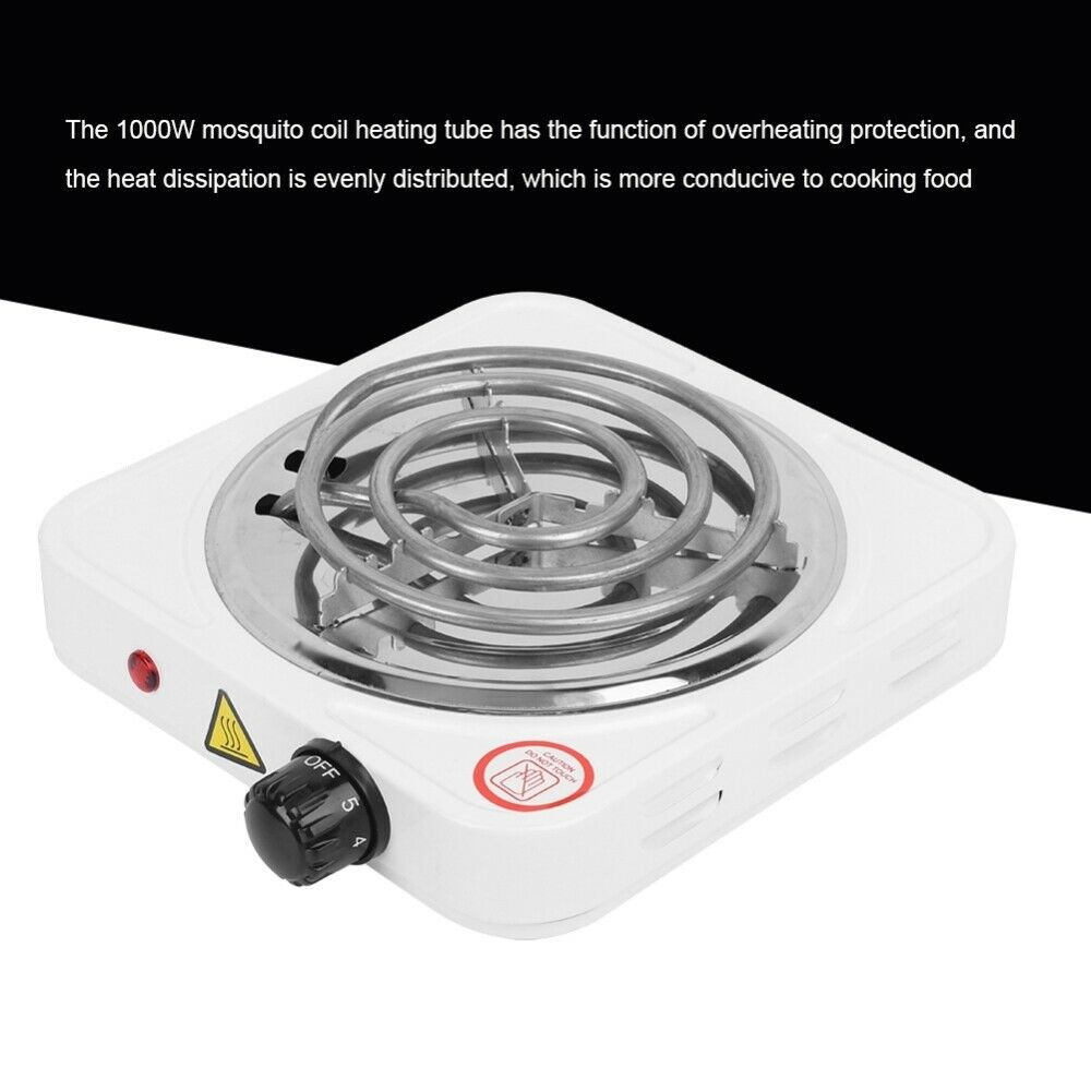 Portable 1000W Single Electric Burner Hot Plate 110V Portable Stove Kitchen - Fresh Stock Dated December 2025