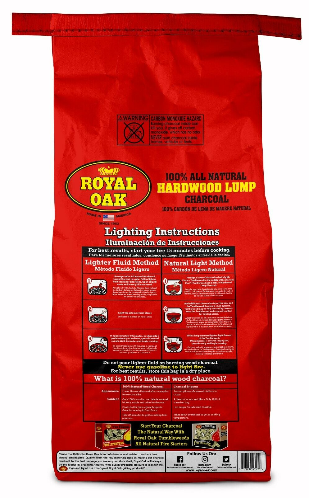 Royal Oak Lump Charcoal,15.4 lbs, Premium Quality All Natural Hardwood Charcoal - Fresh Stock Dated December 2025