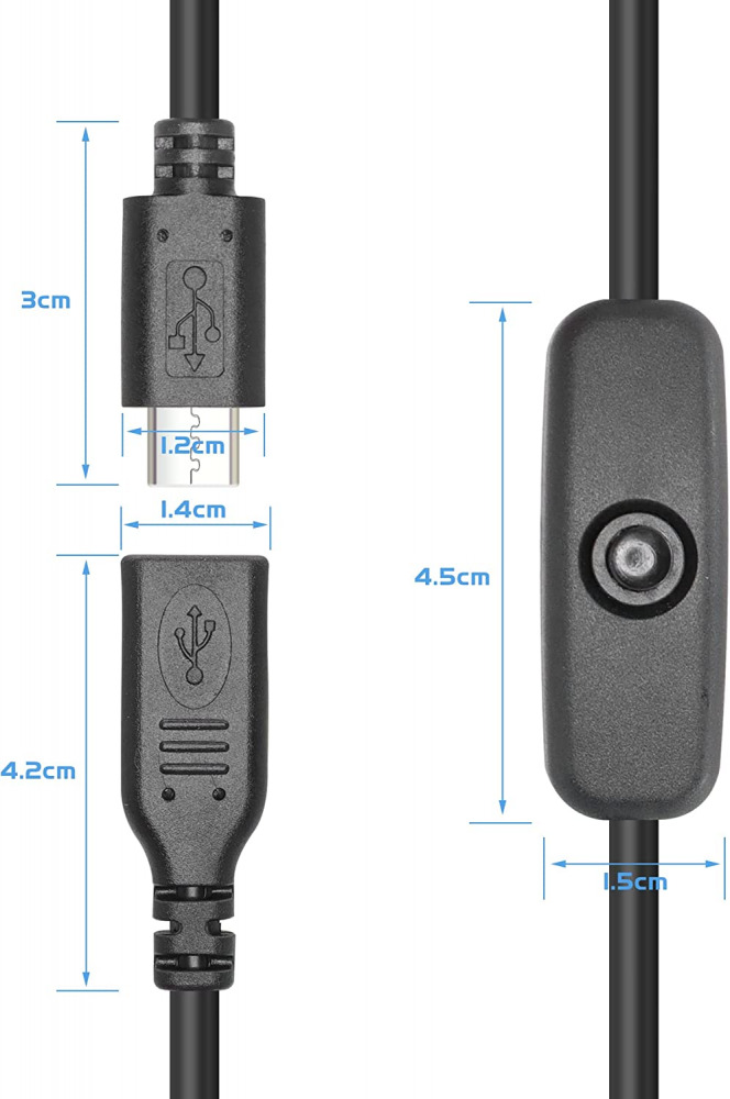 USB Power Switch Cable YACSEJAO A to C,USB Type C Fast Charge Cable... - Fresh Stock Dated February 2026