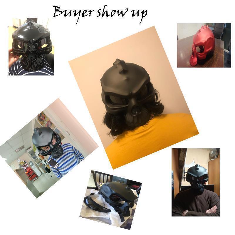 Motorcycle Skull Helmet Half Open Face Helmets with Visor Street Racing Touring - Fresh Stock Dated December 2025