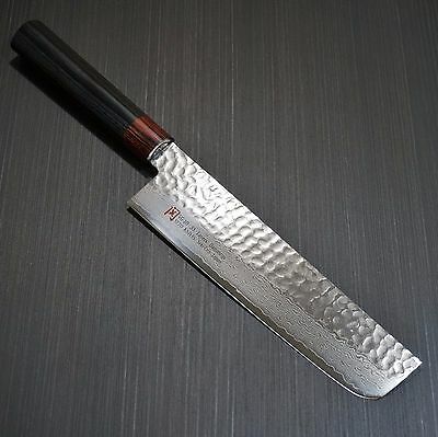 Japanese SETO ISEYA Hammered Damascus VG10 Nakiri Kitchen Knife 180mm Japan I-6 - Fresh Stock Dated December 2025