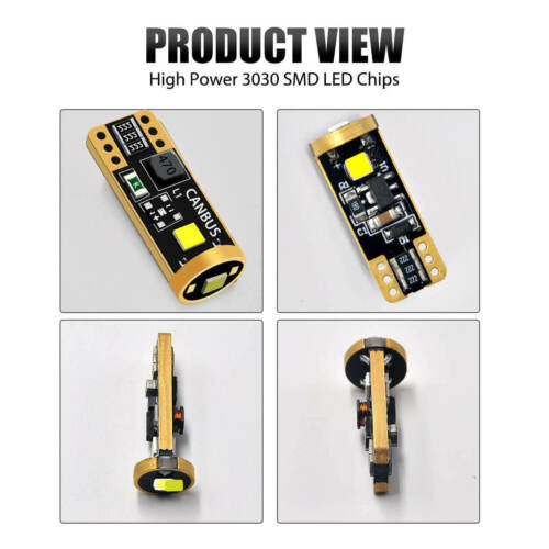 2x LED Parking Light Bulbs T10 192 168 2825 Super Bright Cool White 6000K Canbus - Fresh Stock Dated February 2026