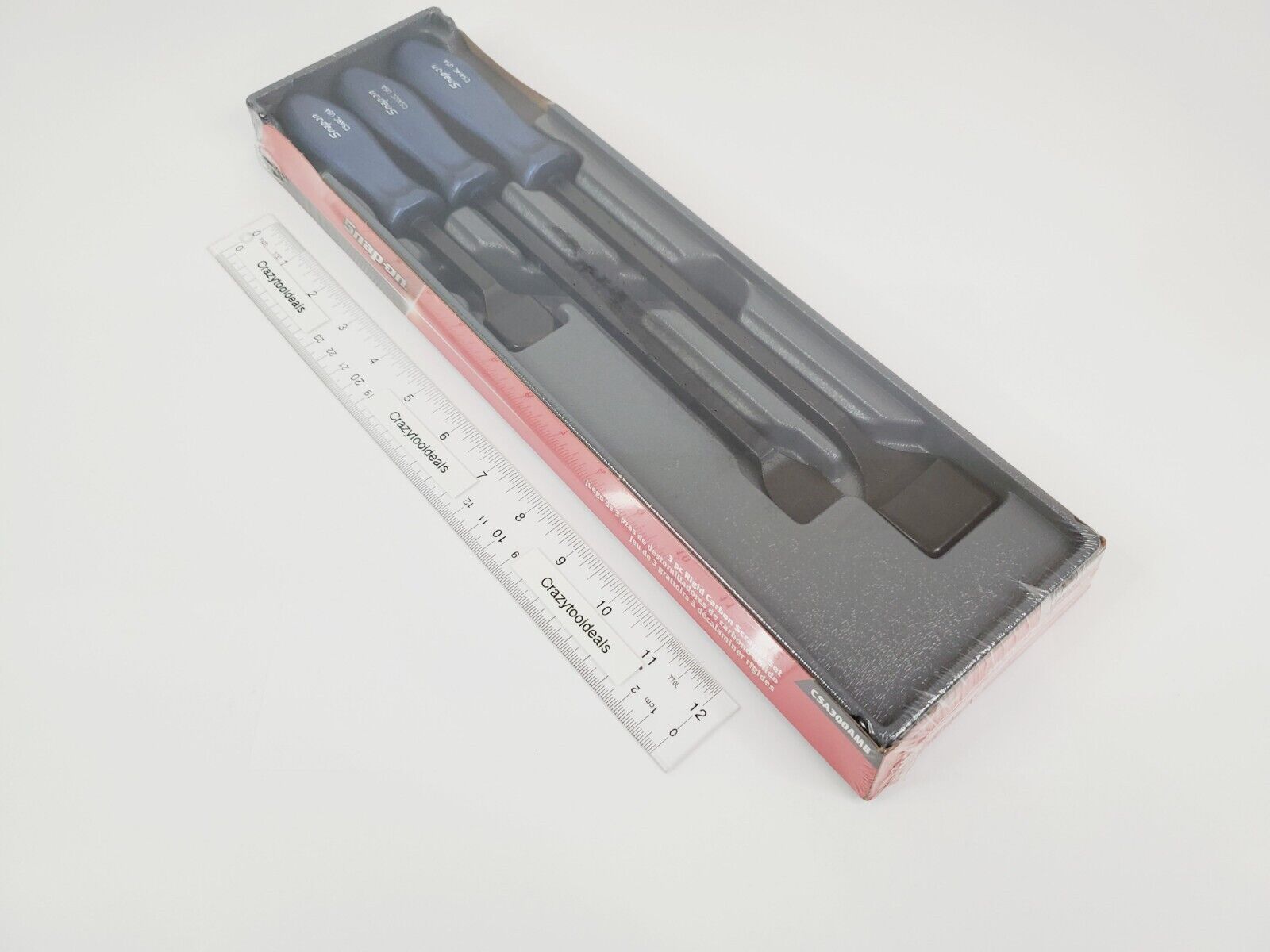 Snap On Tools NEW CSA300AMB 3 Piece Power Blue Handle Rigid Carbon Scraper Set - Fresh Stock Dated February 2026