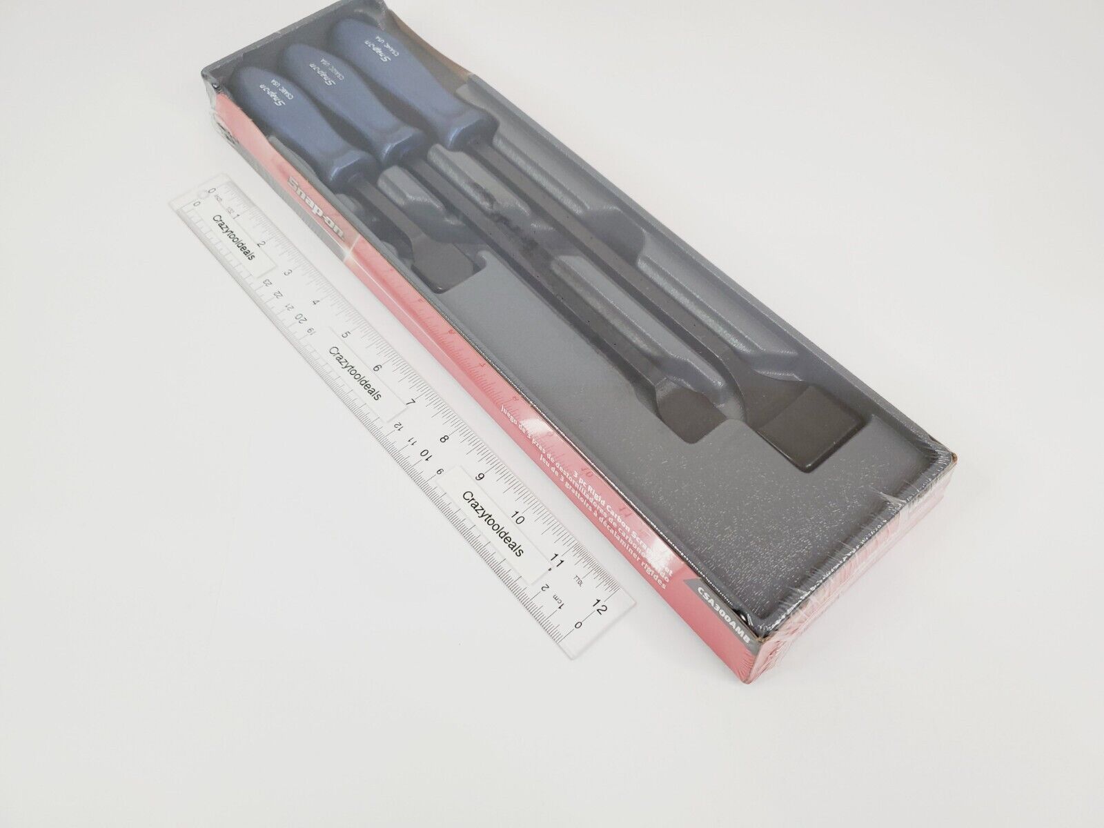 Snap On Tools NEW CSA300AMB 3 Piece Power Blue Handle Rigid Carbon Scraper Set - Fresh Stock Dated February 2026