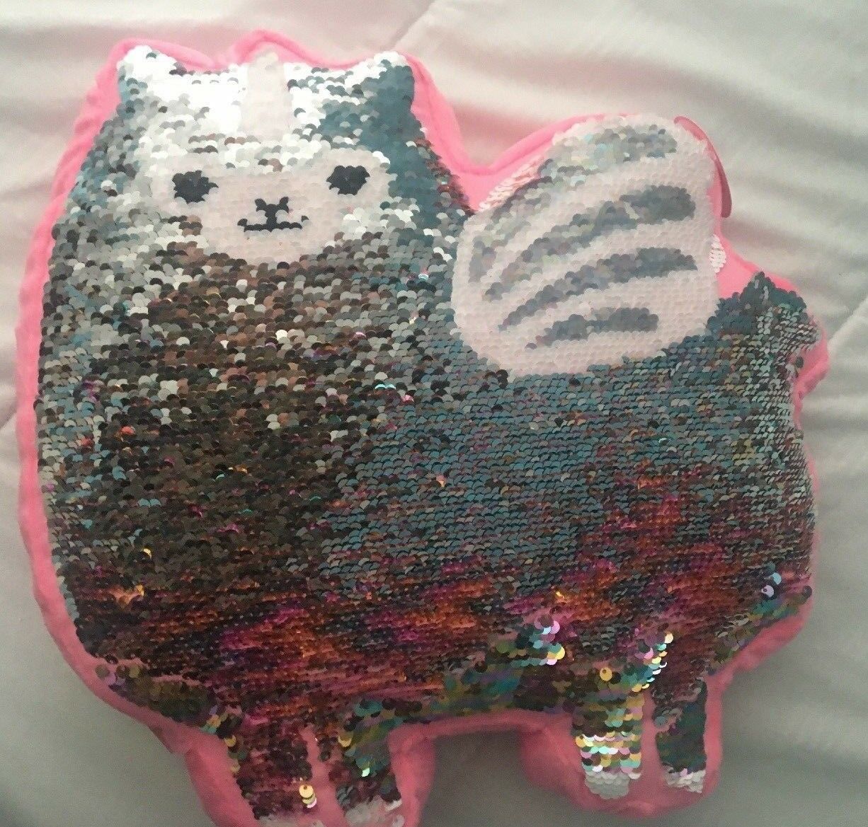 NWT FACTORY SEALED Girls JUSTICE Shaped Llama Unicorn Flip Sequin PILLOW GIFT - Fresh Stock Dated December 2025