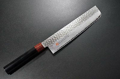 Japanese SETO ISEYA Hammered Damascus VG10 Nakiri Kitchen Knife 180mm Japan I-6 - Fresh Stock Dated December 2025