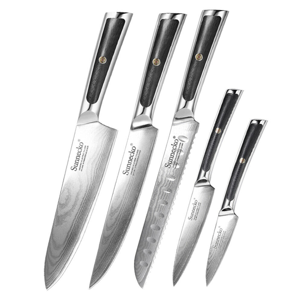9 Pcs Kitchen Knives Set Japanese VG10 Damascus Steel Chef Knife Santoku Slicing - Fresh Stock Dated December 2025