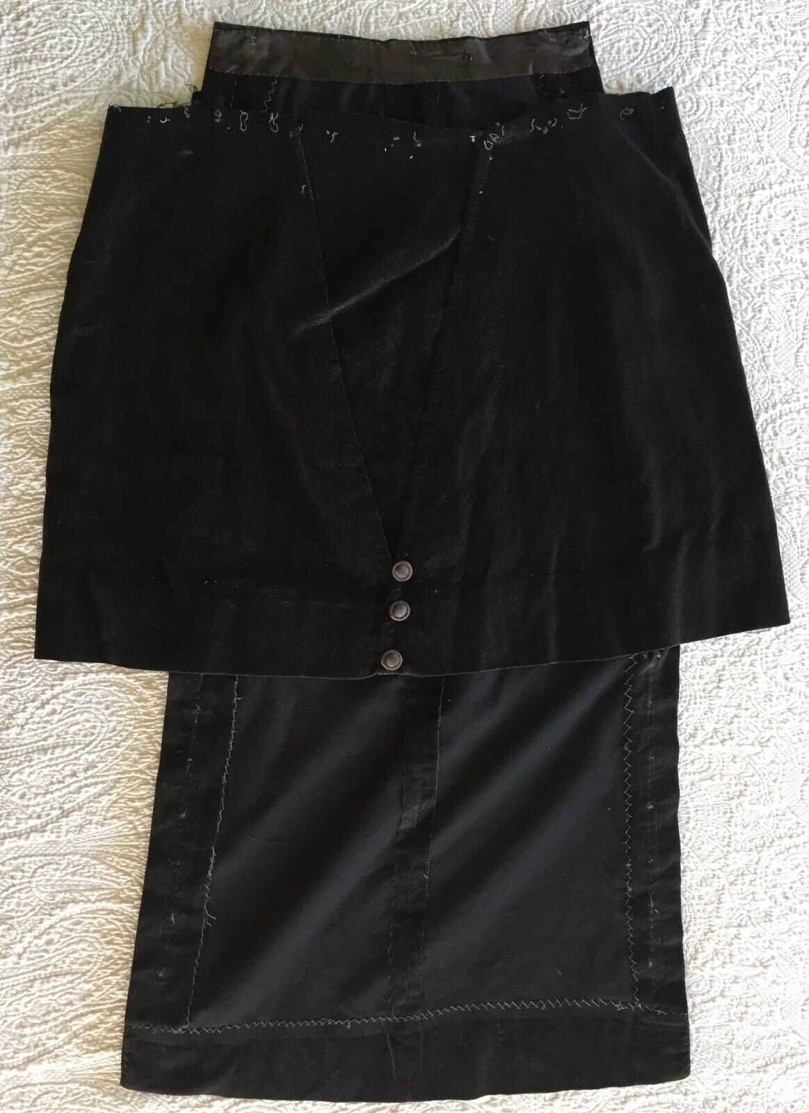 Edwardian Unfinished Dark Grey Art Deco Skirt Panel 1910s Historical Fashion M L - Fresh Stock Dated February 2026