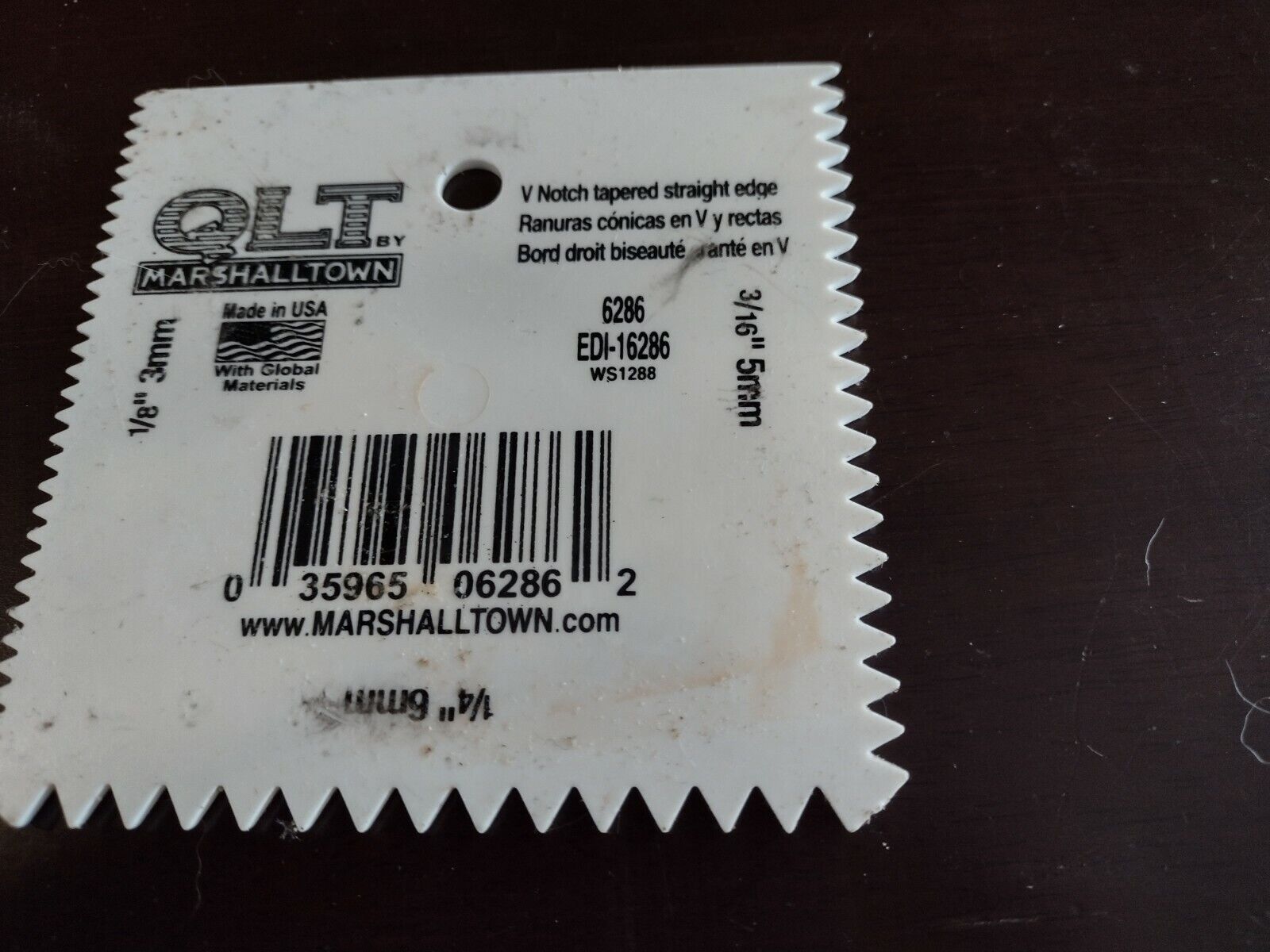 V-NOTCHED tapered straight edge ADHESIVE SPREADERS 1/8