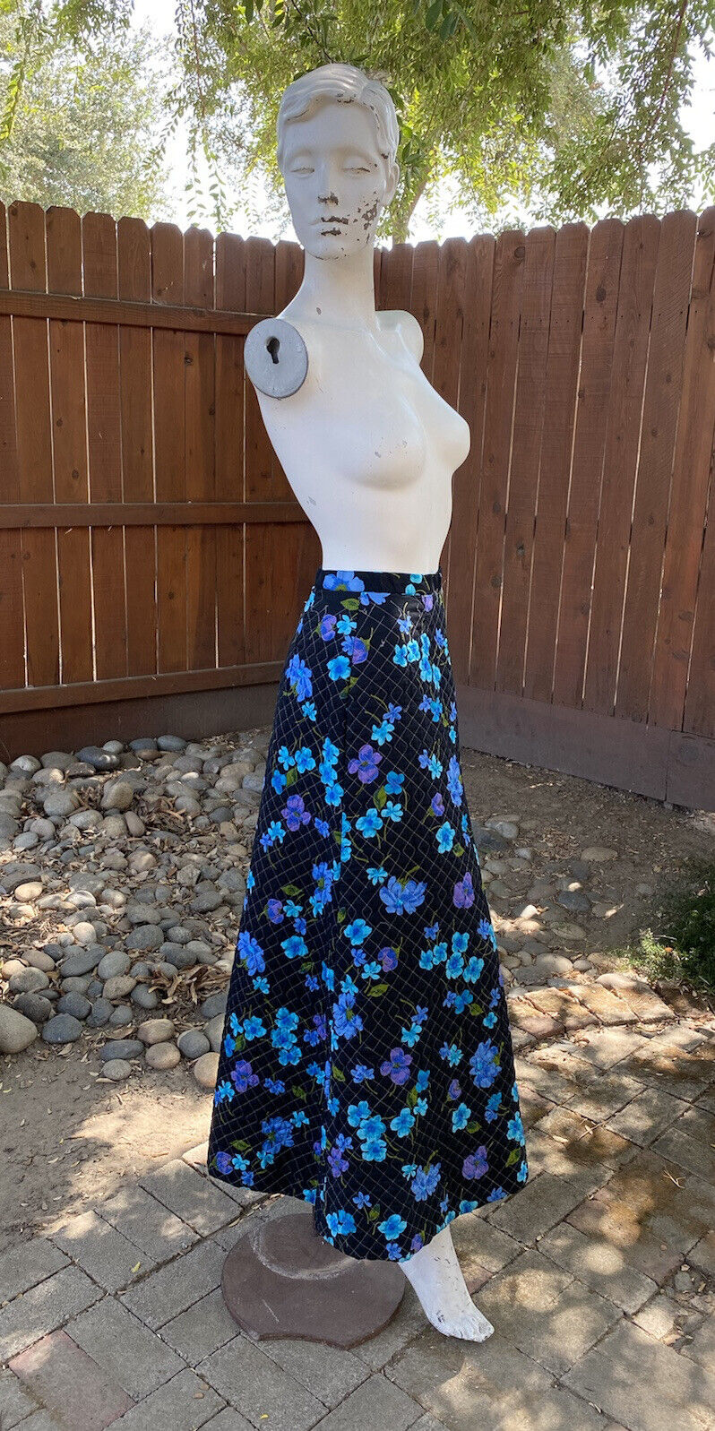 VTG 70’s Dark Floral Quilted Blanket High Waist Aline Maxi Skirt XS - Fresh Stock Dated March 2026
