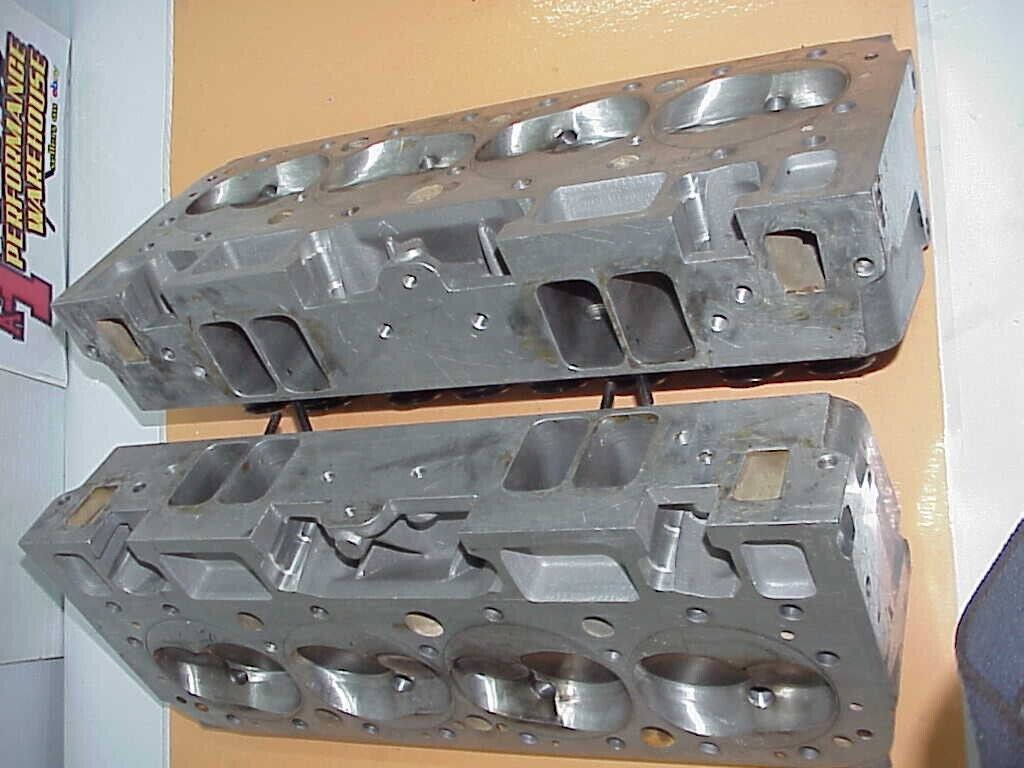 2 GM 18° Chevy Ported Aluminum Heads & Titanium Valves & Springs #10134363 - Fresh Stock Dated February 2026