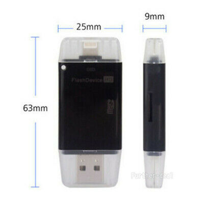 USB Flash Drive SD TF Card Reader Adapter For iPhone Xs Xr X 8 7 7s 6s Plus iPad - Fresh Stock Dated December 2025