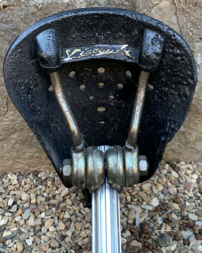 USED BLACK VISCOUNT AERO Hard Shell SADDLE with Seat Post; OLD SCHOOL BMX - Fresh Stock Dated December 2025