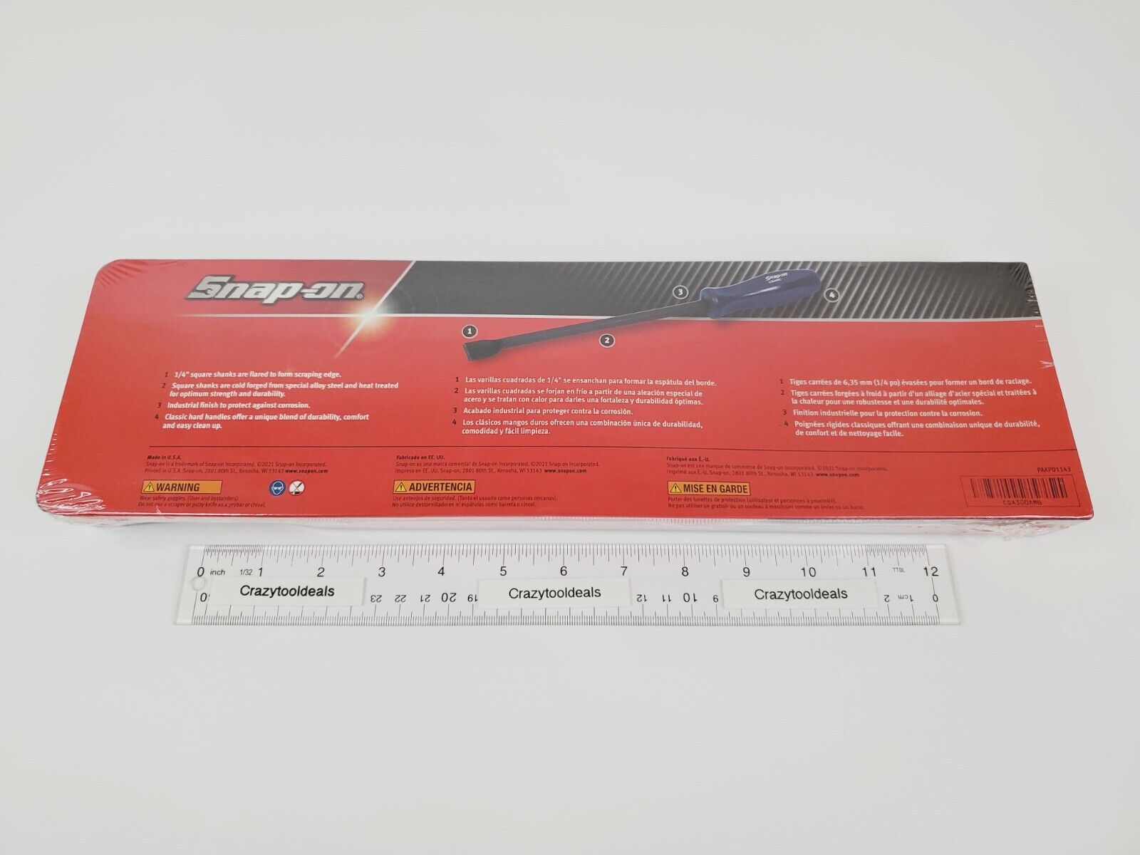 Snap On Tools NEW CSA300AMB 3 Piece Power Blue Handle Rigid Carbon Scraper Set - Fresh Stock Dated February 2026