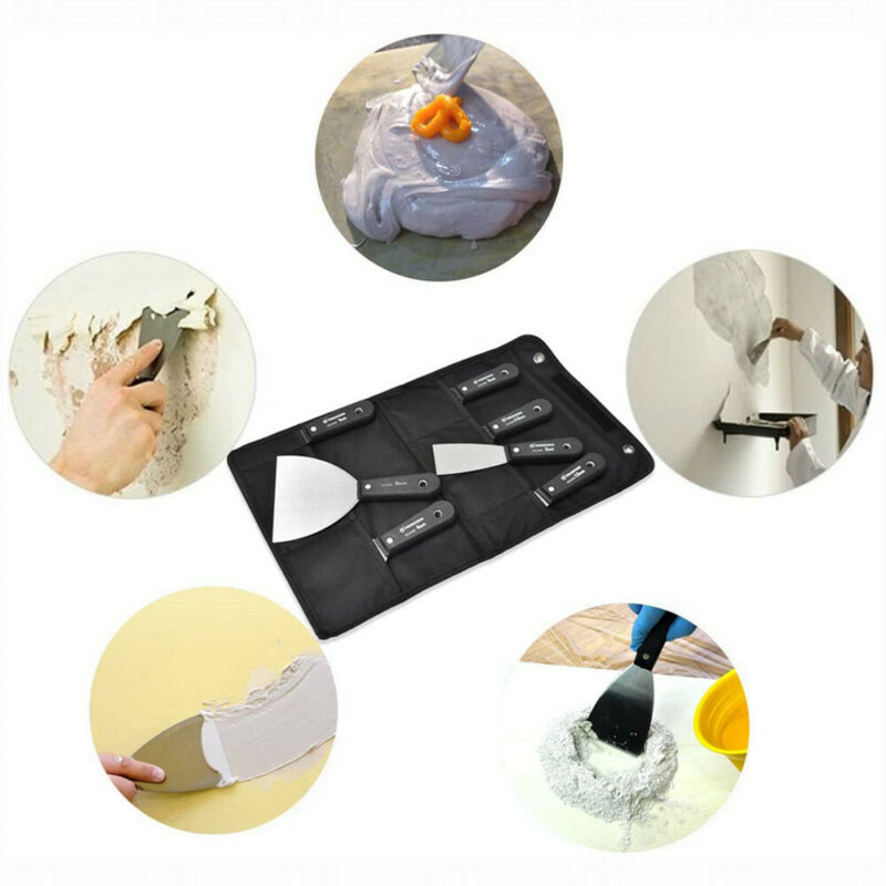 7Pcs Putty Knife Set Carbon Steel Drywall Scrapers Tools 1