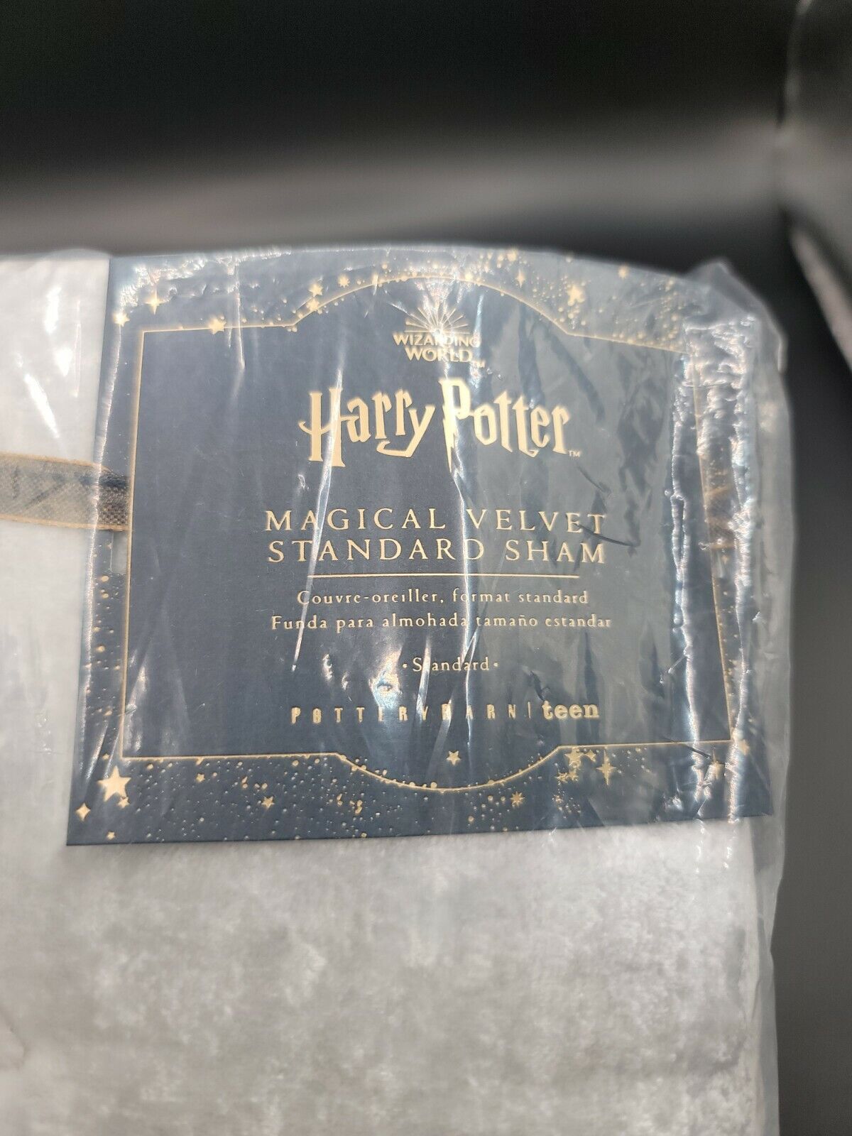 Pottery Barn Teen HARRY POTTER Magical Velvet Standard Sham Faint Gray - Fresh Stock Dated February 2026