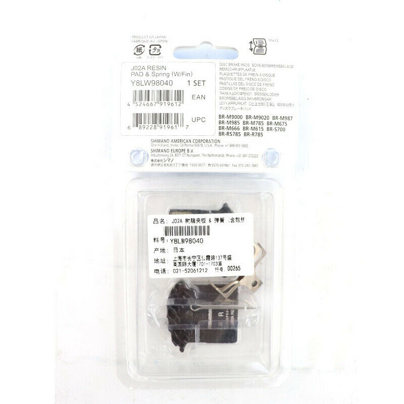 Shimano J02A Resin Cooling Fin Ice Tech Disc Brake Pads SLX Deore XT XTR US - Fresh Stock Dated February 2026