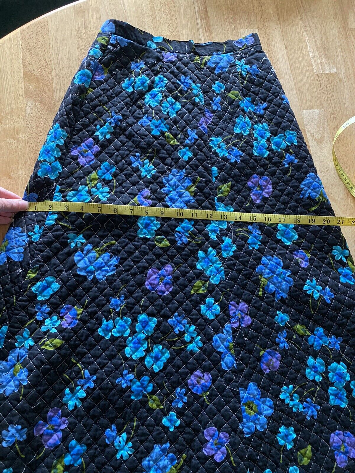 VTG 70’s Dark Floral Quilted Blanket High Waist Aline Maxi Skirt XS - Fresh Stock Dated March 2026