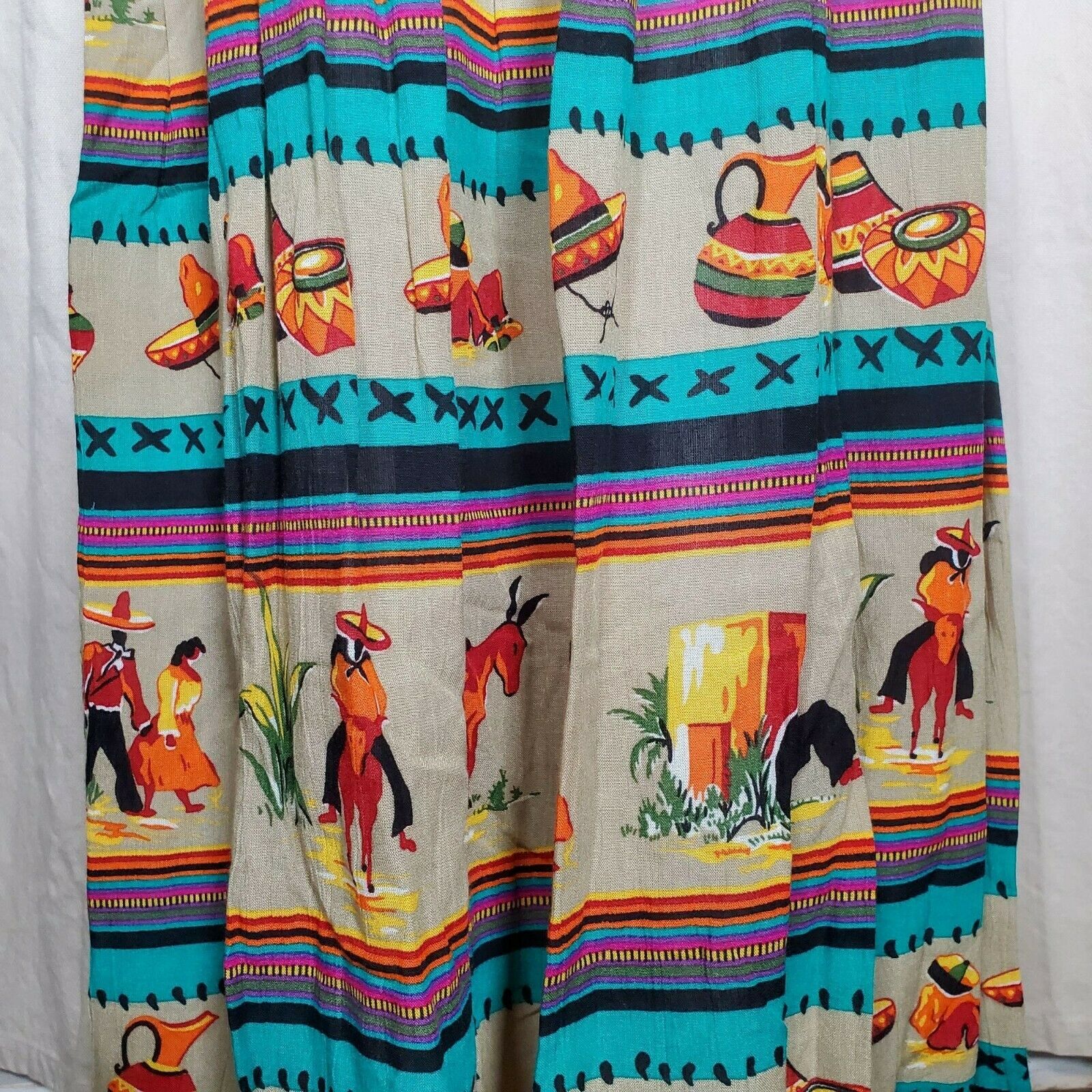 vintage 80s mexican print midi skirt size large - Fresh Stock Dated December 2025