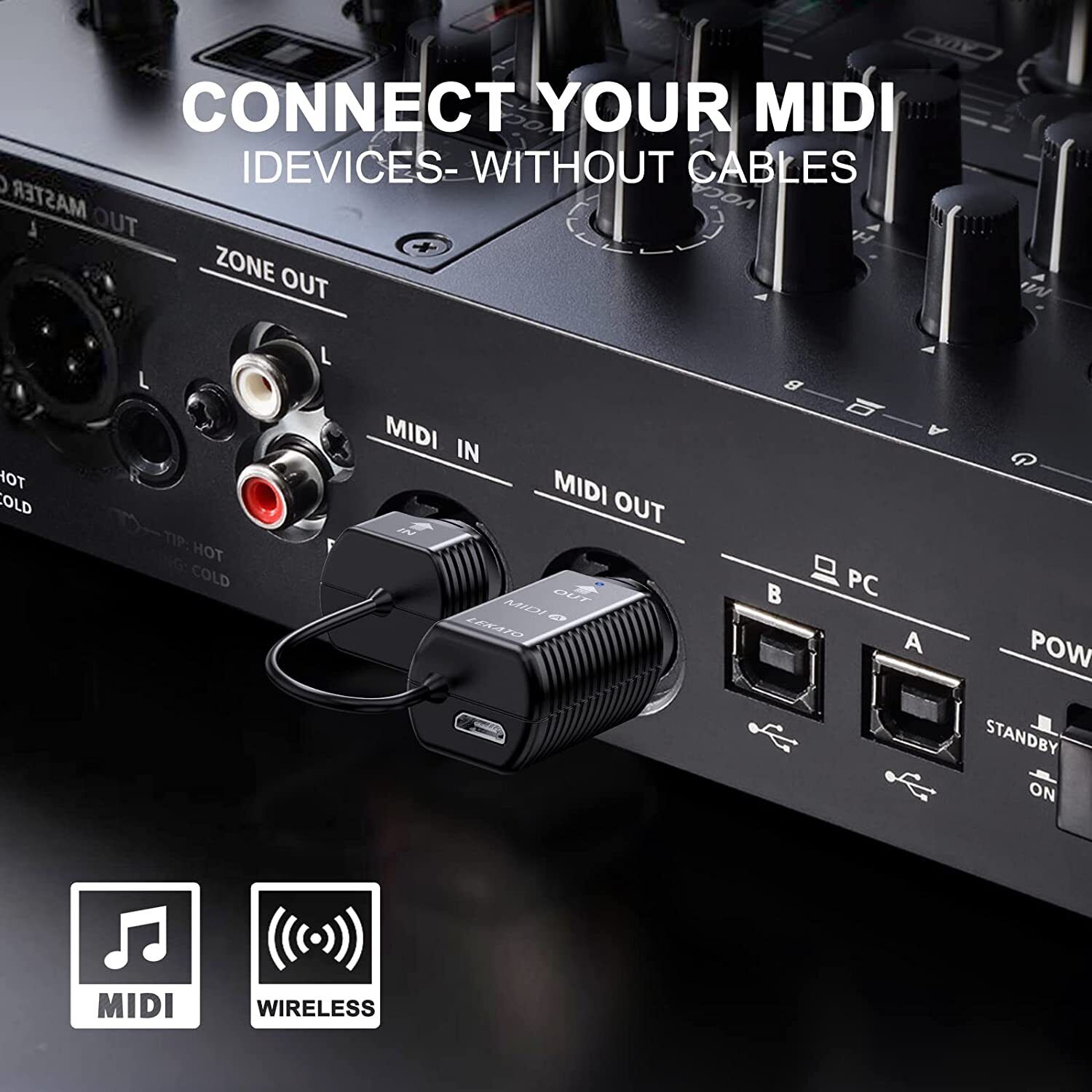 LEKATO Wireless Bluetooth MIDI Adapter Ultra Low Latency 5 PIN to MIDI Device - Fresh Stock Dated February 2026