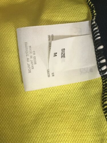 M VINTAGE 1980s DESCENTE JAPAN Cycling Jersey YELLOW Royal Blue 65% COTTON BLEND - Fresh Stock Dated December 2025