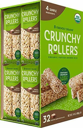 Friendly Grains - Crunchy Rollers - Organic Rice Snacks - Original Brown Rice - Fresh Stock Dated December 2025