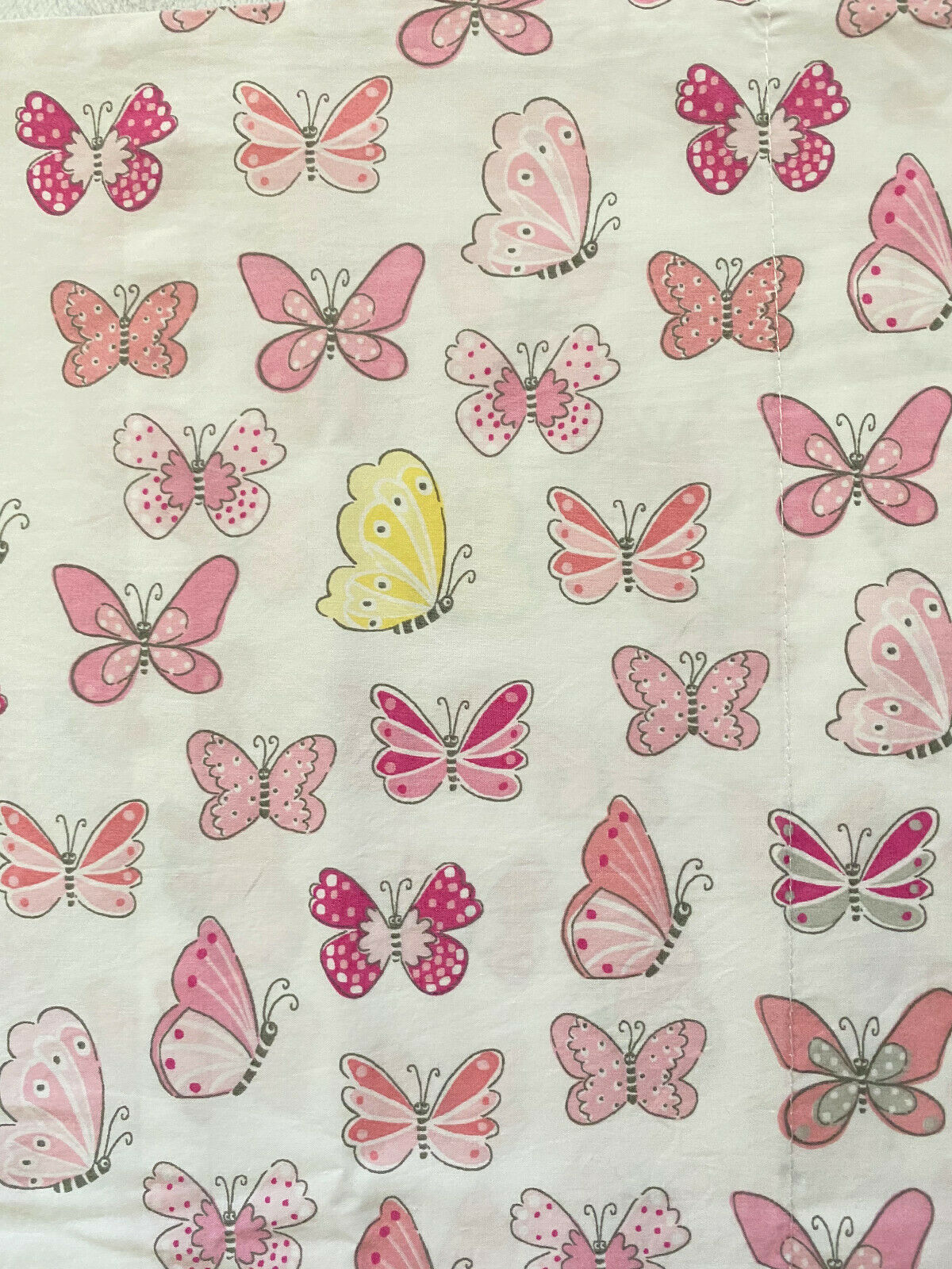 Pottery Barn Kids 3 Standard Pillowcases Pink Butterfly Pattern 100% Organic - Fresh Stock Dated December 2025