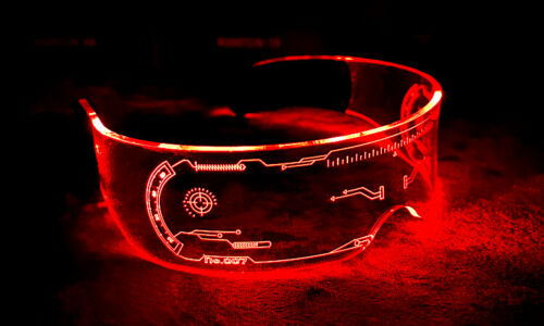 7 Colors LED Visor Glasses Cyberpunk Tron CyberGoth Goggles Cosplay Decoration - Fresh Stock Dated February 2026