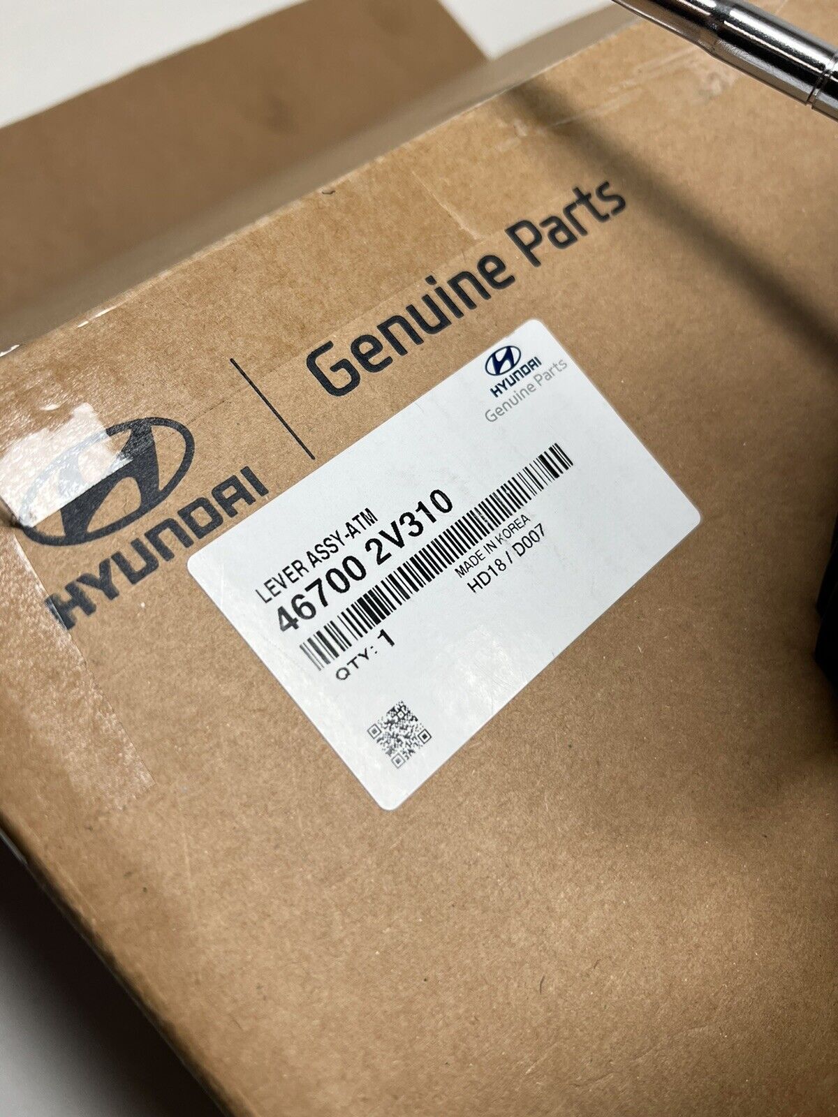 15 16 17 HYUNDAI VELOSTER GENUINE AUTO TRANSMISSION SHIFT LEVER OEM 46700-2V310 - Fresh Stock Dated February 2026