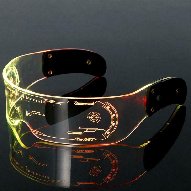 LED Luminous Glasses Electronic Visor Glasses Light Up Prop KTV Bar Party Glasse - Fresh Stock Dated February 2026