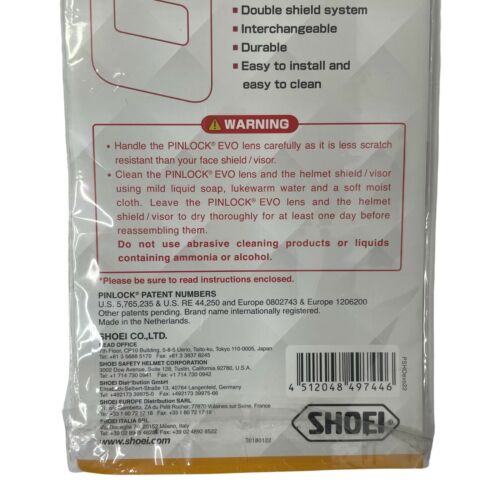 Shoei CWR-F CWF-1 Helmet Shield Clear Pinlock Evo Lens Insert DKS 303 - Fresh Stock Dated February 2026