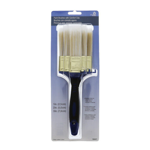 Helping Hand FQ33277 Paint Brush Set with Comfort Grip, Pack of 3 - Fresh Stock Dated February 2026