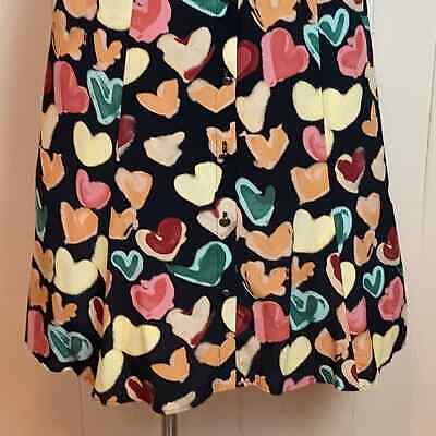 Vintage 80s 90s A Line Heart Print Maxi Skirt Sz M Rockabilly Valentines Day - Fresh Stock Dated December 2025