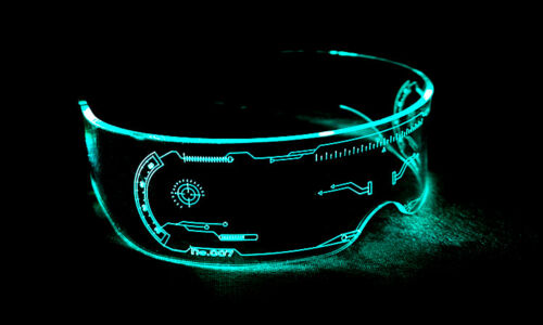 7 Colors LED Visor Glasses Cyberpunk Tron CyberGoth Goggles Cosplay Decoration - Fresh Stock Dated February 2026