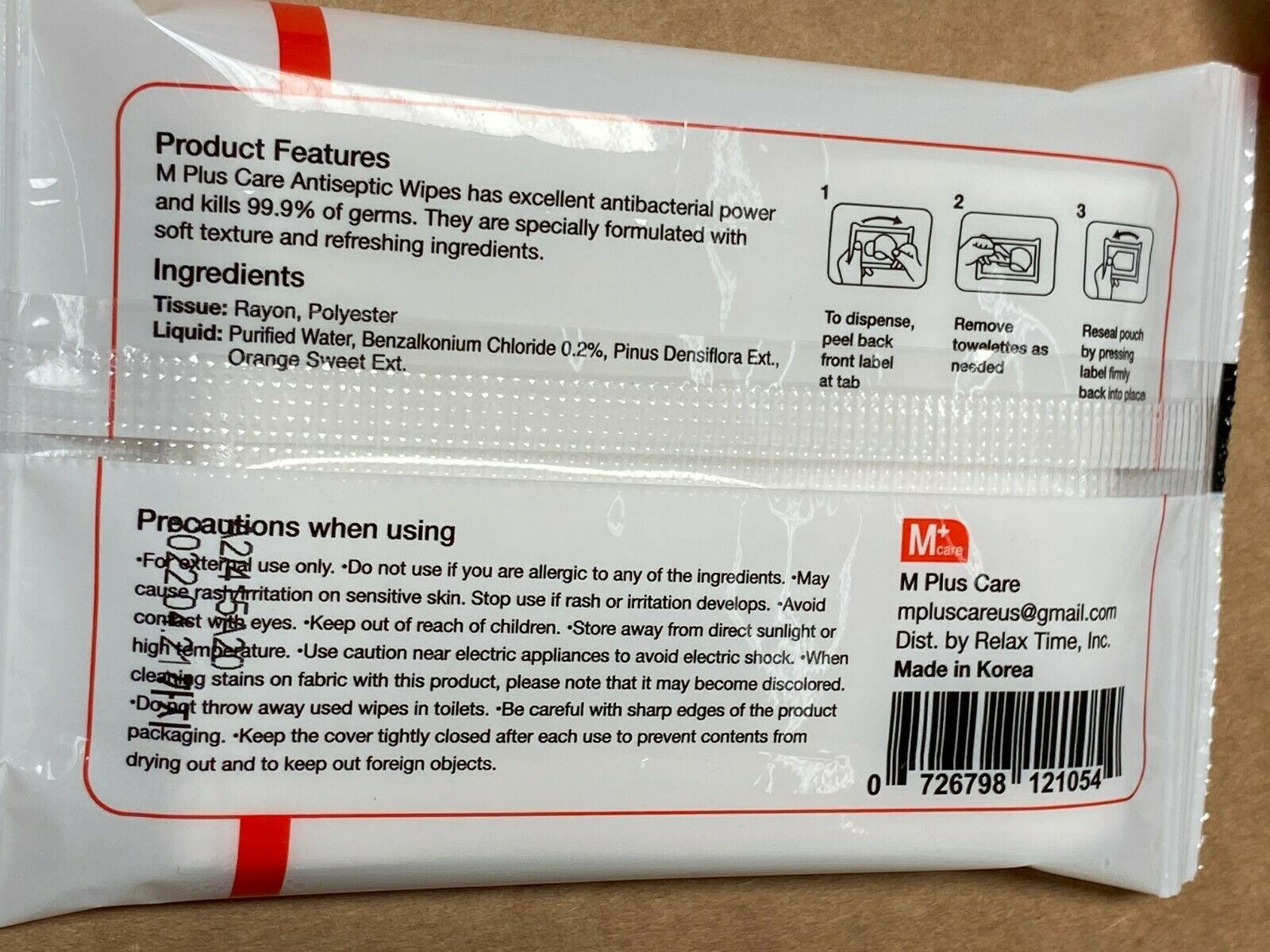 5 Pack M Plus Care Multipurpose ALCOHOL FREE Hand Sanitizing Antiseptic Wipes !! - Fresh Stock Dated February 2026