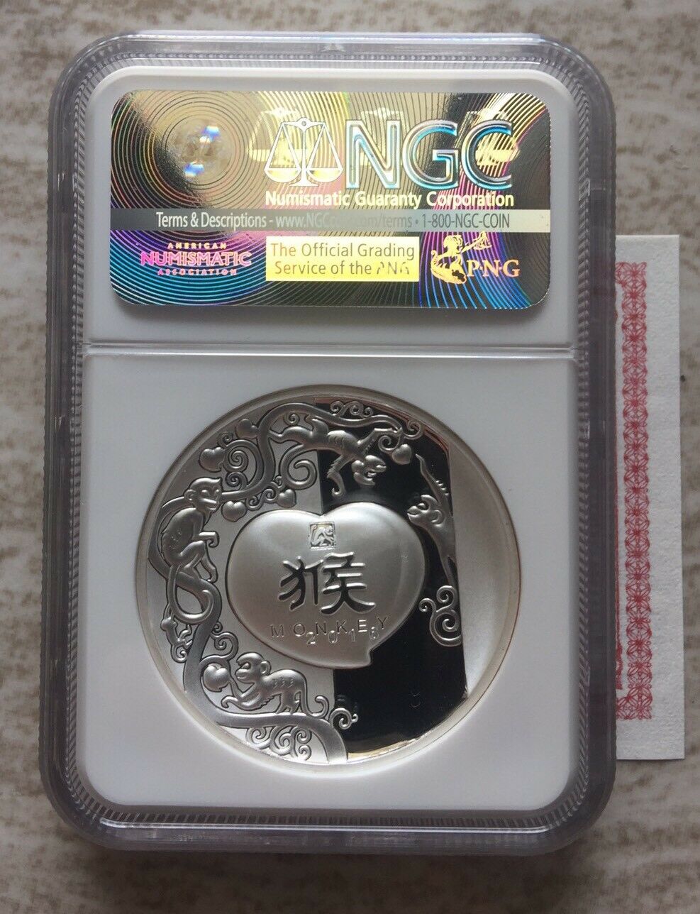 NGC PF70 2016 China lunar Monkey Silvered medal piefort 40mm 99pcs - Fresh Stock Dated February 2026