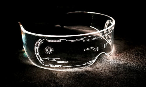 7 Colors LED Visor Glasses Cyberpunk Tron CyberGoth Goggles Cosplay Decoration - Fresh Stock Dated February 2026