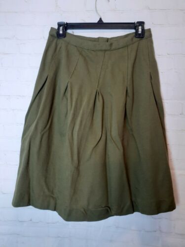 Vintage 50s Green Pleated Academia 100% Cotton Skirt - Fresh Stock Dated February 2026