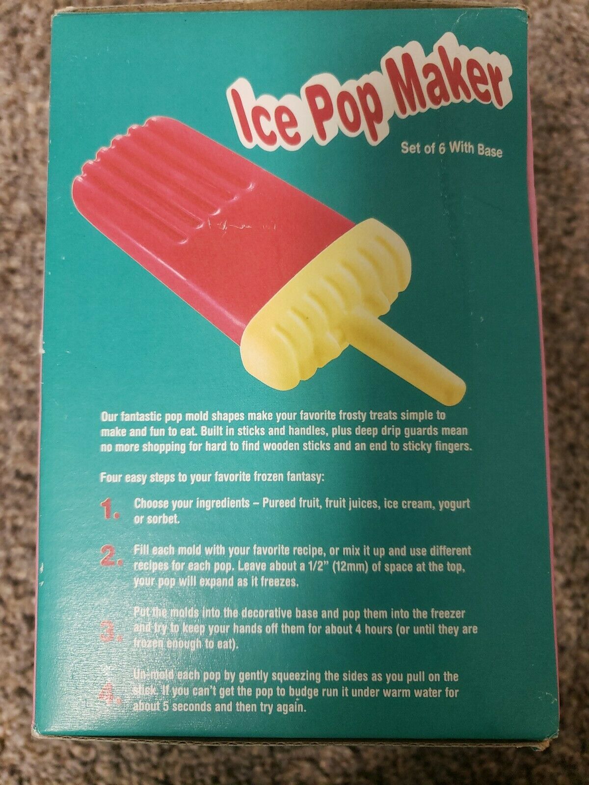 Ice Pop Maker Popsicle Mold Set with Tray & Drip Guard Pack of 6 - Fresh Stock Dated February 2026