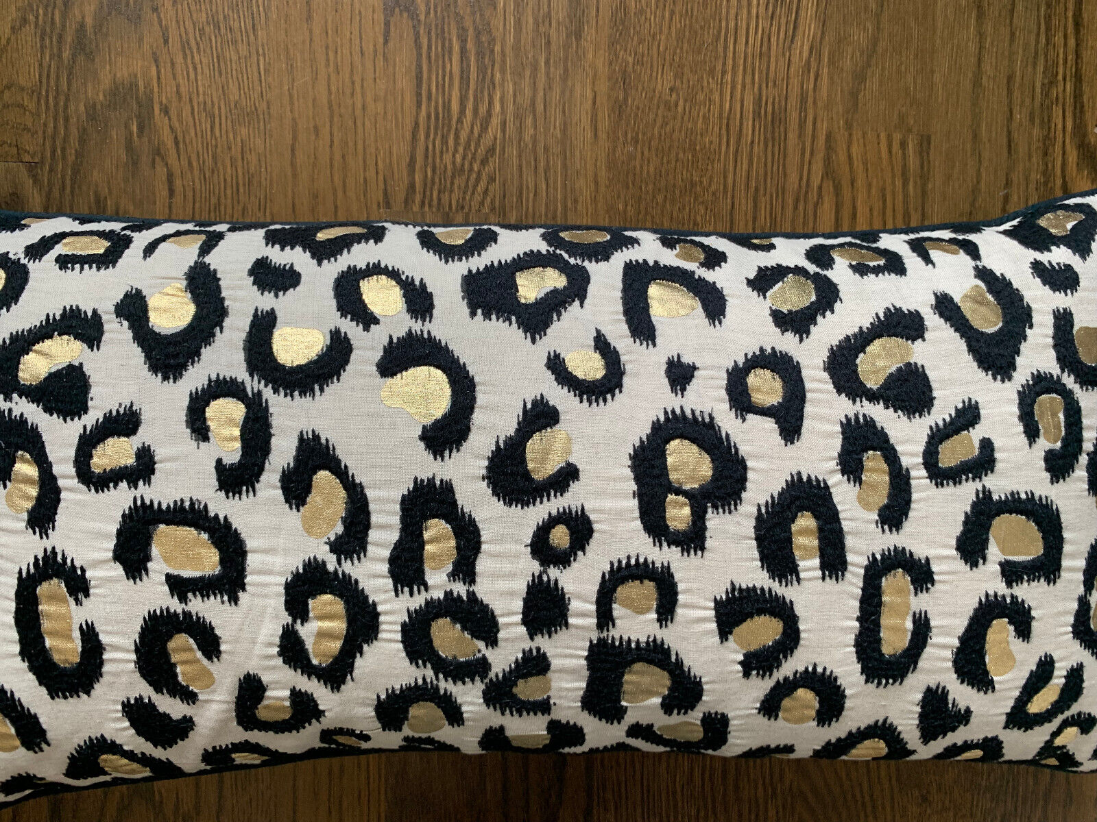 Pottery Barn Teen Emily & Meritt Beige Gold Black Leopard Linen Down Pillow - Fresh Stock Dated February 2026