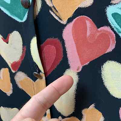 Vintage 80s 90s A Line Heart Print Maxi Skirt Sz M Rockabilly Valentines Day - Fresh Stock Dated December 2025