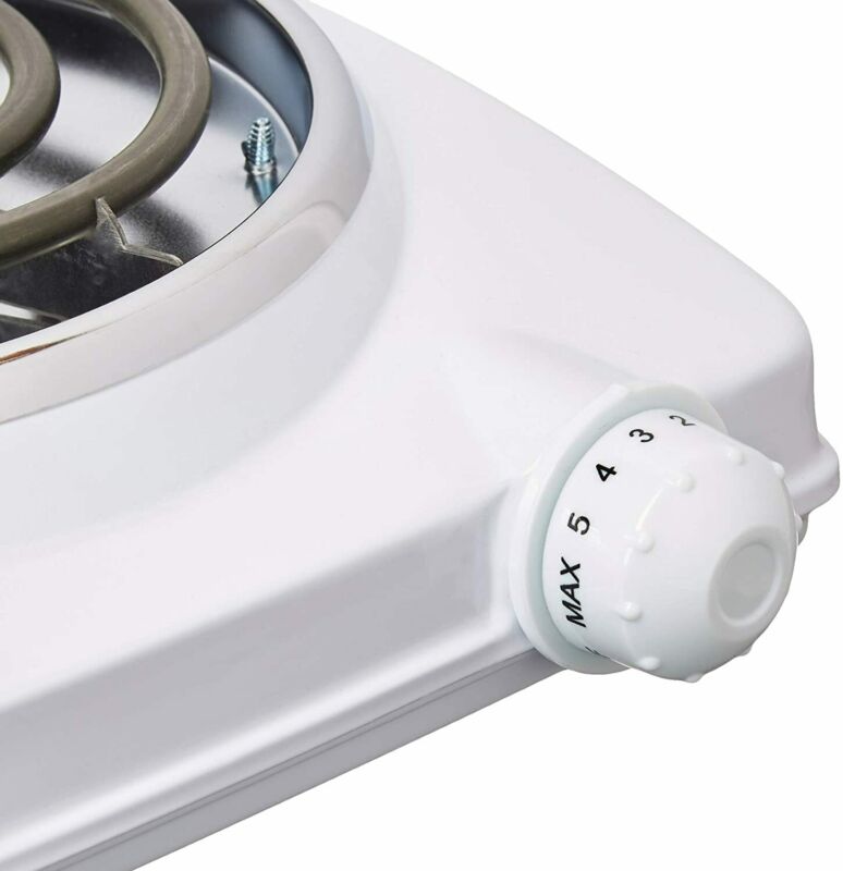 Brentwood TS-322 1000w Single Electric Burner, White - Fresh Stock Dated December 2025